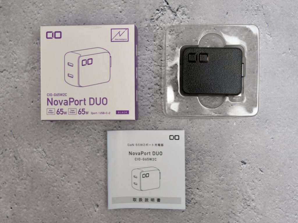 CIO NovaPort DUO 65W PD充電器　パッケージ